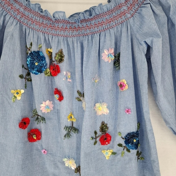 Joie Citra Embellished Chambray Top - Picture 3 of 8
